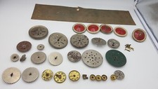Vintage Pre War Meccano Cogs Pulleys Contrate wheels W/Original Card and Pins