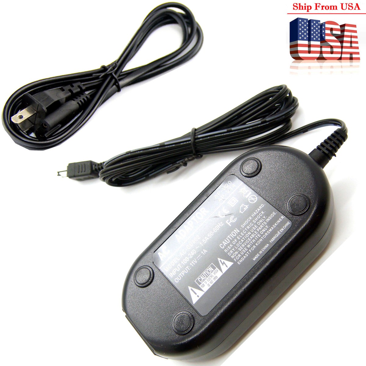 AC Adapter For JVC Everio GZ-HD300 GZ-HD320 GZ-MC100 GZ-MC200 GZ