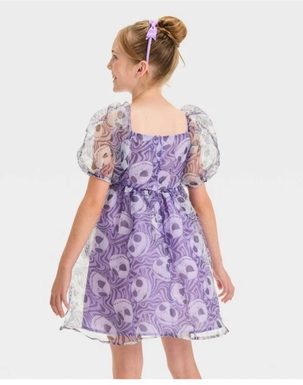 The Nightmare Before Christmas GIRLS Jack Skellington Tulle Dress Purple XL14 - Image 2 of 4