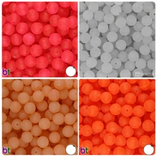BeadTin Frosted 10mm Round Plastic Beads (150pcs) - Color choice