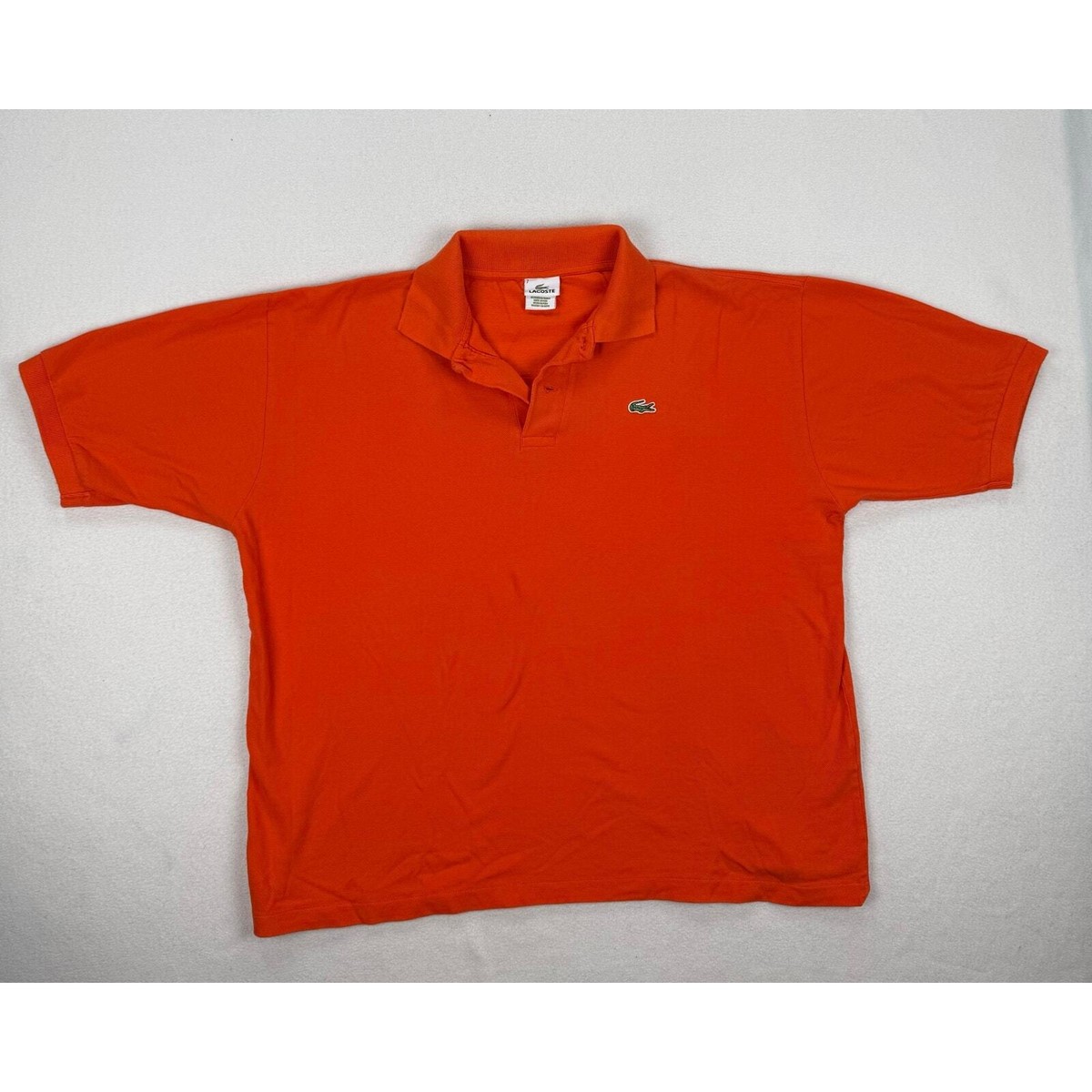 Lacoste Shirt Size 7 XXL Orange Cotton Short Sleeve Polo Alligator