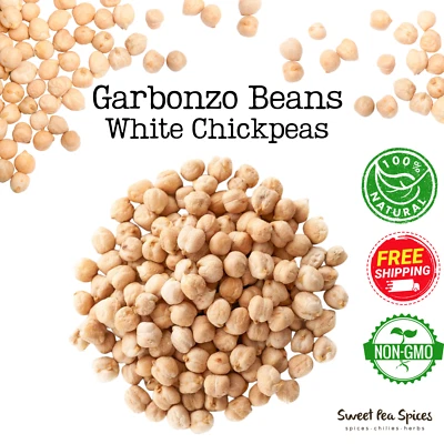 SWEET PEA SPICE Organic Garbanzo Beans - Chickpeas - Bulk - Dry Beans - Protein Rich -Non Gmo