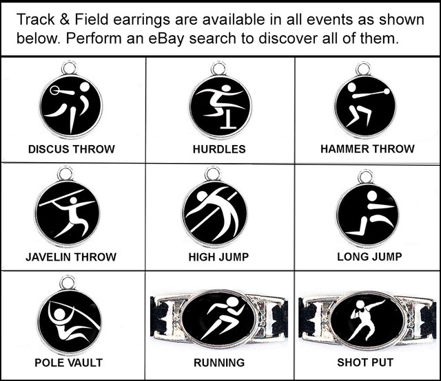 Track & Field Earrings Shot Put eBay