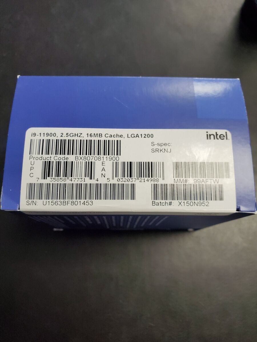 Intel BX8070811900 Core i9-11900 - 2.5 GHz - 8-Core - LGA Intel BX8070811900 Core i9-11900 - 2.5 GHz - 8-Core - LGA