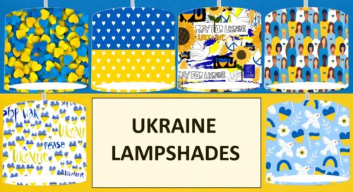 Support Ukraine Lampshade Peace no War Light Shade ukrainian Flag 20CM X 18.5CM - Picture 1 of 12