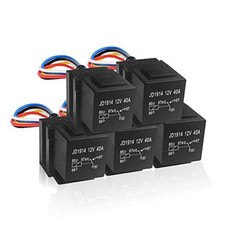 12V Automotive Relays 40 Amp SPDT with-Pin Socket Harness -Pack 5