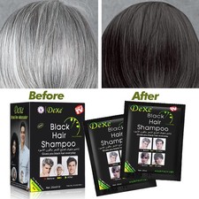 10 PCS Dexe Black Hair Shampoo Instant 5-Min Black Color Hair Dye for Men Women