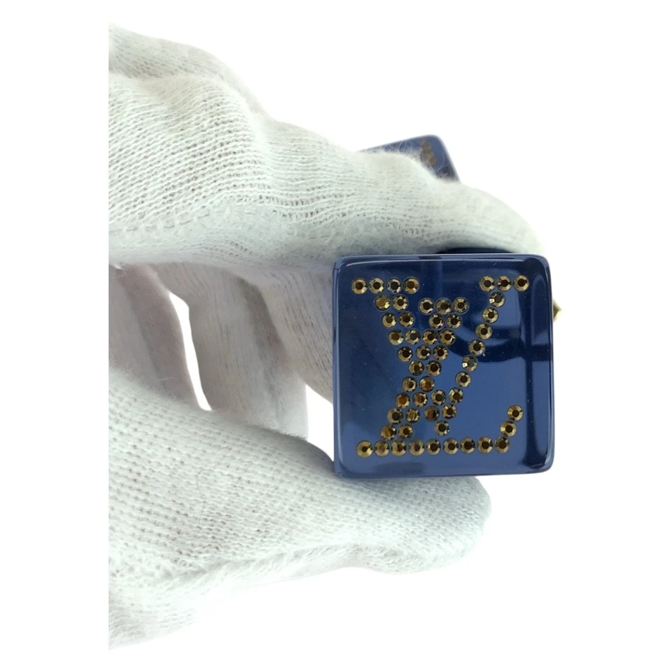 LOUIS VUITTON со стразами волос аксессуары волос резиновый синий пластик LV - Изображение 4 из 4