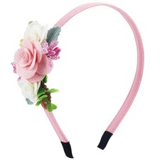 Flower Headbands for Girls Kids Toddlers Rose Floral Headpiece Non Slip Pink