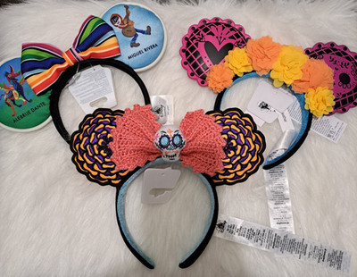 Lot Of Disney Parks Pixar Coco Miguel Ears Headbands Crochet Dia De Los Muertos