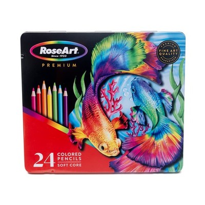 24 Pack Premium Colored Pencils Soft Core Drawing and Sketching Set