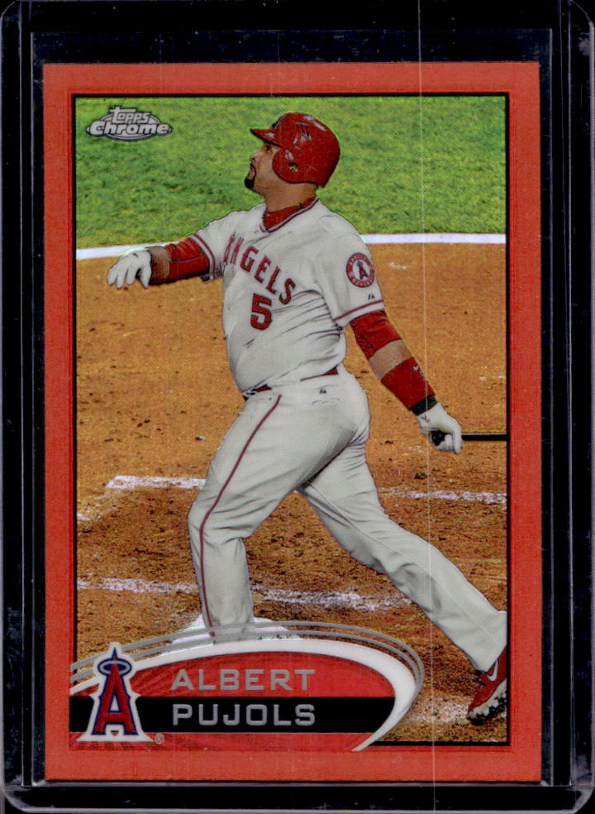 2012 Topps Chrome Albert Pujols Orange Refractor #80 Angels