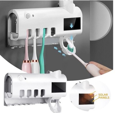 Hanxiulin Wall Mounted Automatic Toothpaste Dispenser & Toothbrush Holder For So