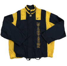 Vintage 90s Nike University Michigan Wolverines Jacket Coat Size L Red Tag