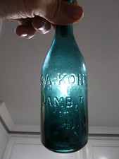 TEAL G.A.KOHL LAMB.T NEW JERSEY PONTIL SODA