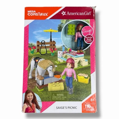 New!! MEGA CONSTRUX American Girl Doll "SAIGE'S PICNIC" (Brick Building Playset)