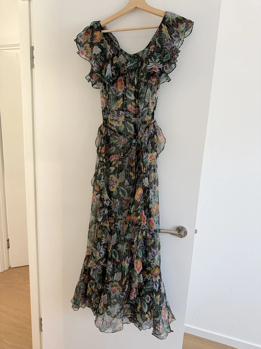 chinese dress ladies Allie Ruffle Floral Maxi Dress Yellow/Peach | Wedding Guest Dress main image 0