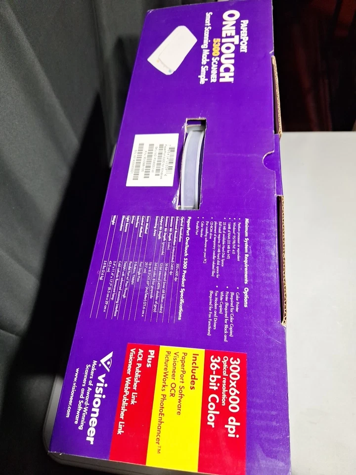 Visioneer OneTouch 5300 USB Smart Scanner Vintage Windows 98 - New In Box - Image 4 of 4