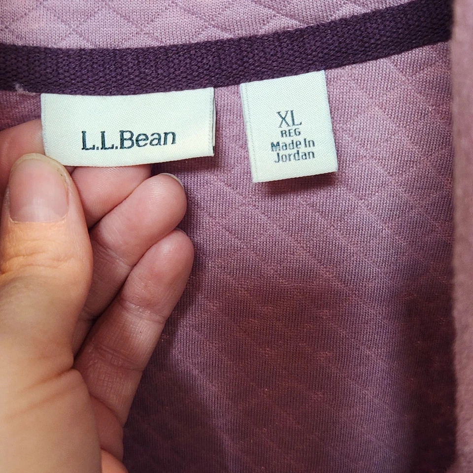 LLBean Mujer Acolchada Cuarto Cremallera Pullover Sudadera Polvorienta Lavanda XL Acogedora Foto 2 de 4