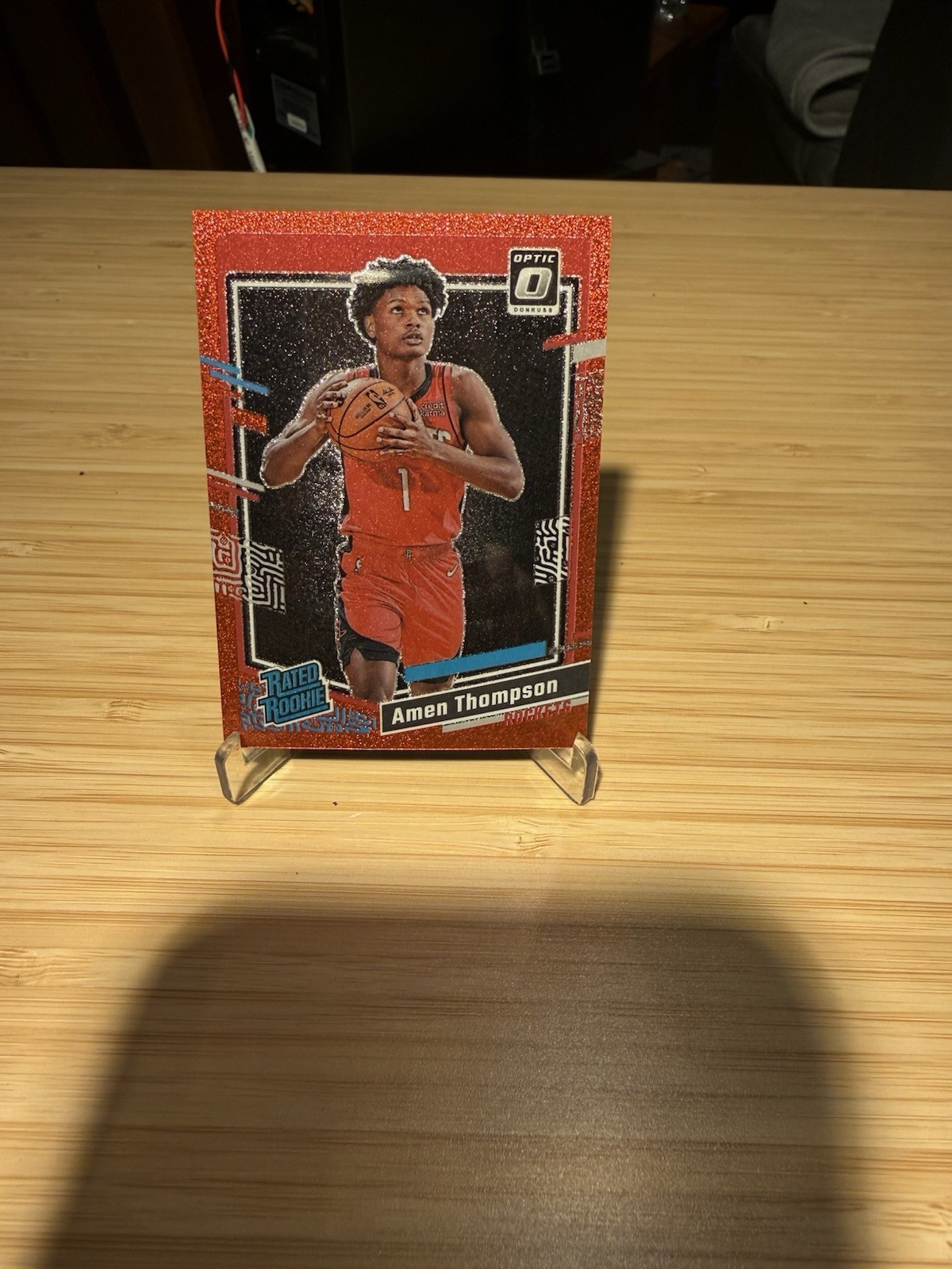 2023-24 Donruss Optic AMEN THOMPSON Red Glitter Prizm RC SSP 65/75