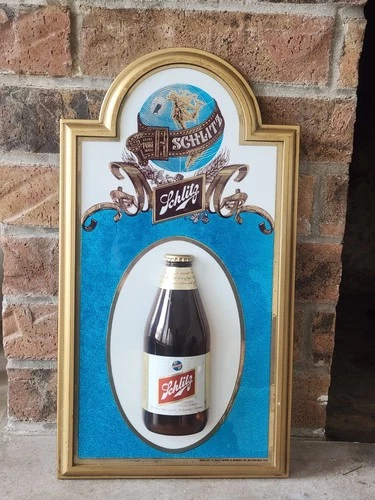 Vintage 1977 Schlitz Beer 3D Bottle Bar Pub ManCave Advertising Sign Made In USA