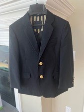 NAUTICA Boy's Navy Blazer Sport Jacket Lined Size 6 reg, Gold Buttons,