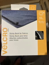 VELCRO Fabric Tape No Sew Sticky Back 10 Ft Black Roll Easy Hemming Washable