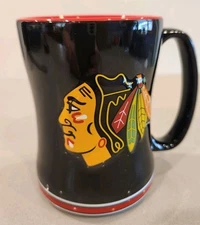 Chicago Blackhawks NHL Boelter Brands 14oz Coffee Mug Cup Black 3D Logo FR/SH