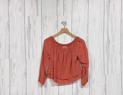 Thread & Supply top womens size large long sleeve solid pink pullover shirt
