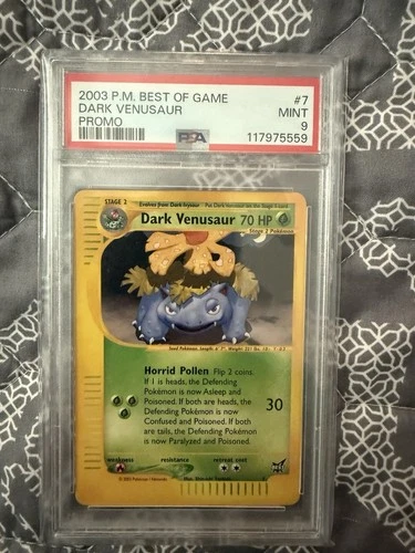 Pokémon Dark Venusaur Best of Game 7/9 Regular Promo PSA 9 2003