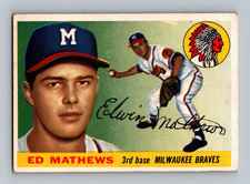 1955 Topps #155 Eddie Ed Mathews VGEX-EX High # Vintage HOF Baseball Card