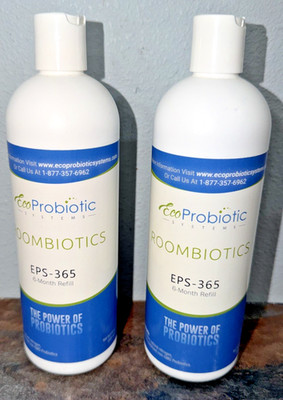 NEW Eco Probiotic System EPS-365 Roombiotics 12 Month Refill 2 Bottles Sealed