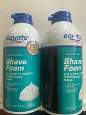2 Equate Sensitive Skin Shave Foam 11oz-Limits Razor Burns; 3589 B and 3239 J