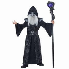Dark Wizard Sorcerer Magician Medieval Robe Story Book Week Boys Costume XL