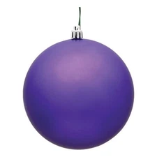 Vickerman 4" Plastic Ball Ornaments in Matte Purple (Set of 6)