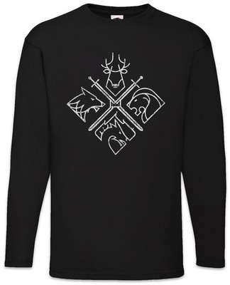 House Emblems Langarm T-Shirt Game Of Swords Haus Häuser Houses Thrones Wolf