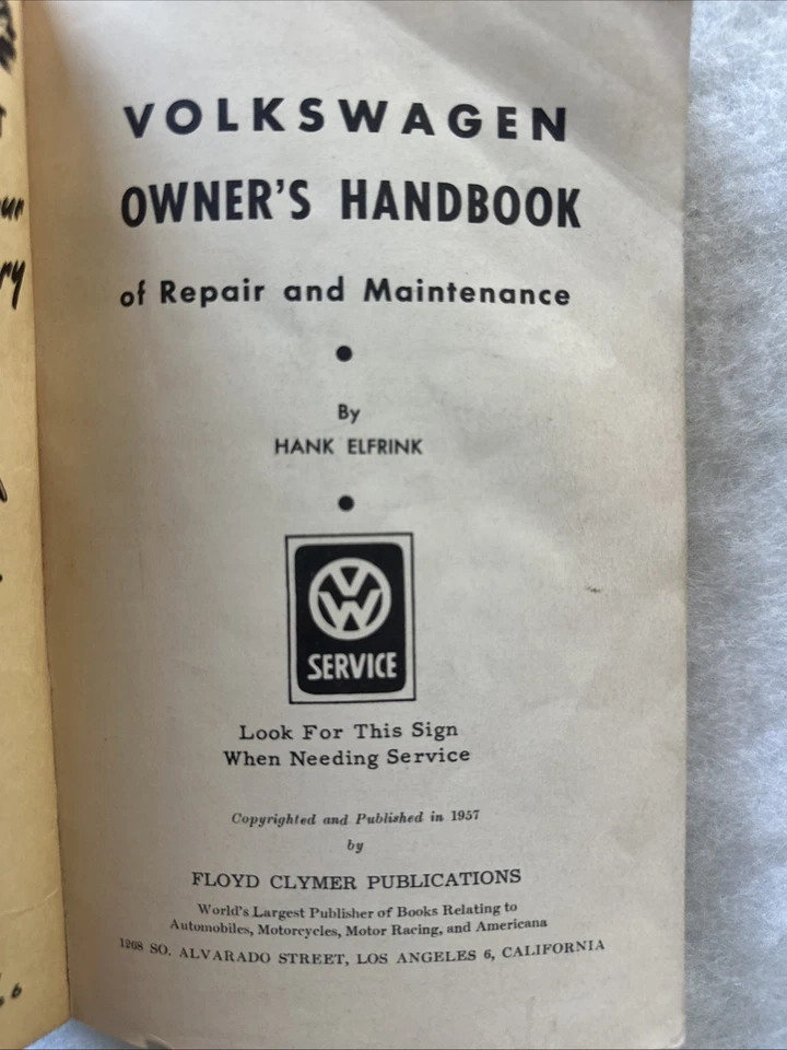 Manual Completo del Propietario Volkswagen Floyd Clymer 1957 1ª Edición Foto 3 de 4