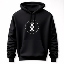 Viking Protection Bind Rune Graphic Hoodie  Norse Unisex Pullover V2
