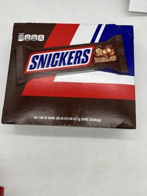 Snickers Full Size Chocolate Candy Bars, 1.86oz Each, 48 Count Box FRESH DATE