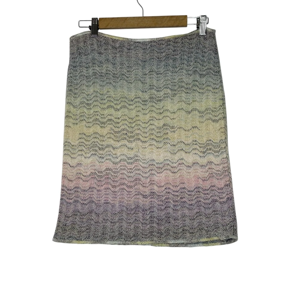 Falda lápiz Missoni para mujer 42 (mediana) tejida en zig zag ombre elástica vintage Foto 4 de 4