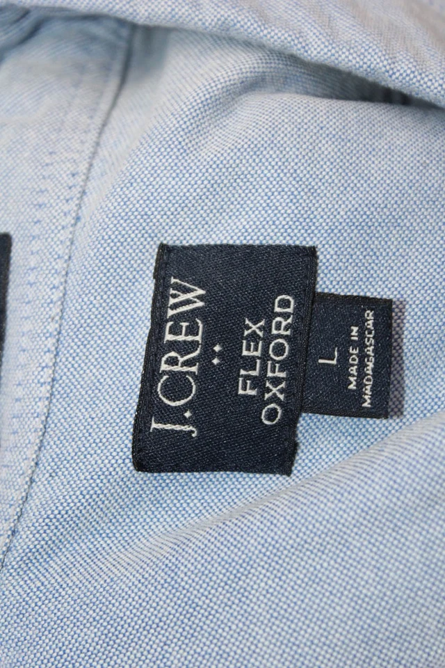 J Crew Mens Button-Down Dress Shirt Light Blue Cotton Long Sleeve Size L - Image 4 of 4