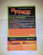 Original Xbox Live 2 Month Free Trial Bilingual UNUSED INSERT ONLY