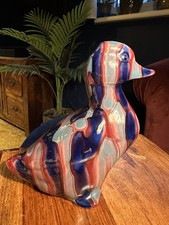 Park Rose Bridlington Drip Glaze Ceramic Duck Ornament 18cm Vintage Decor