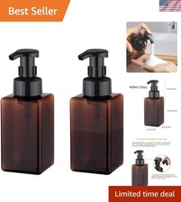 2 Pack Amber Refillable Foaming Soap Dispenser 450ml: Stylish Eco-Friendly