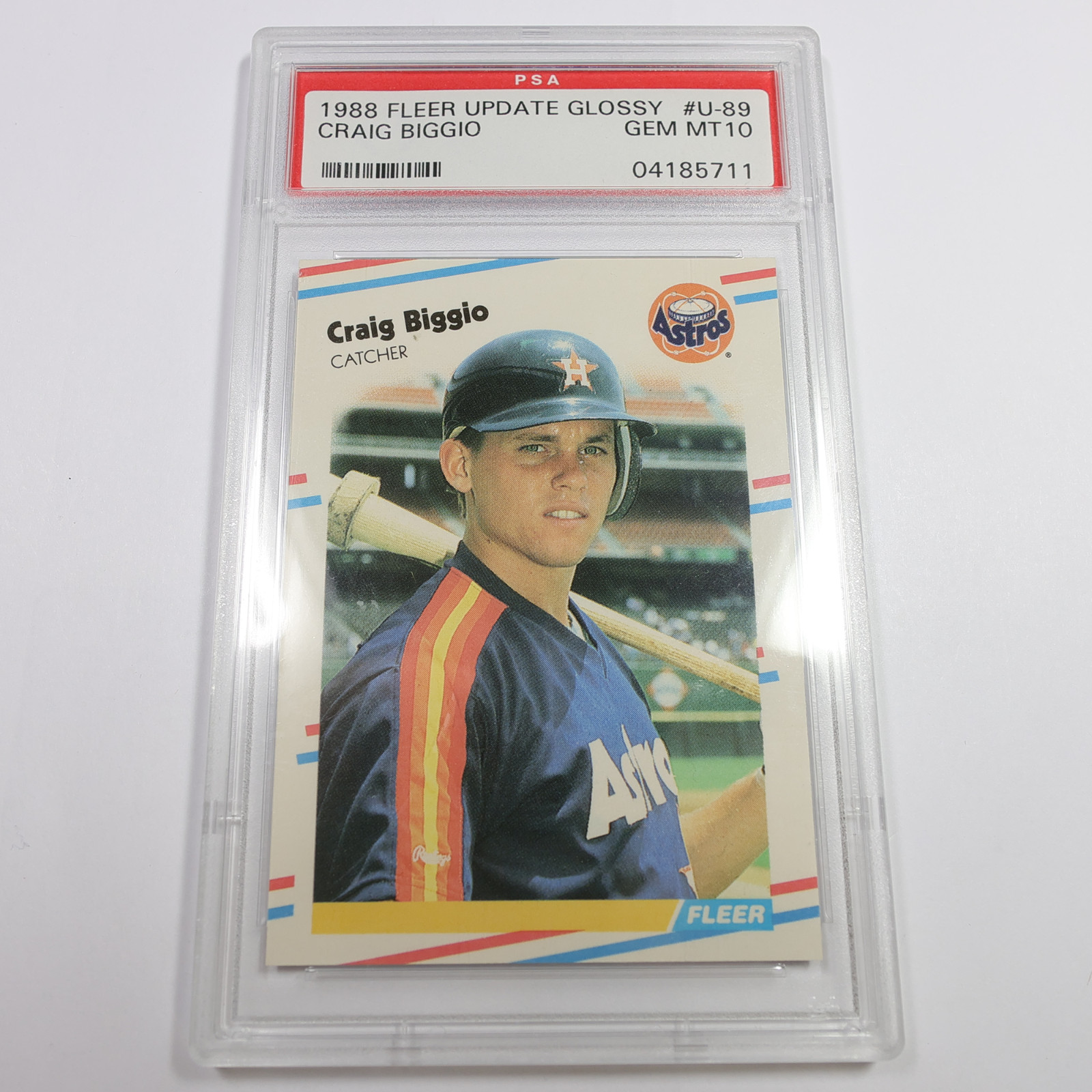 1988 PSA 10 GEM MT - Fleer Update Glossy Craig Biggio U-89 Baseball Card #58937L