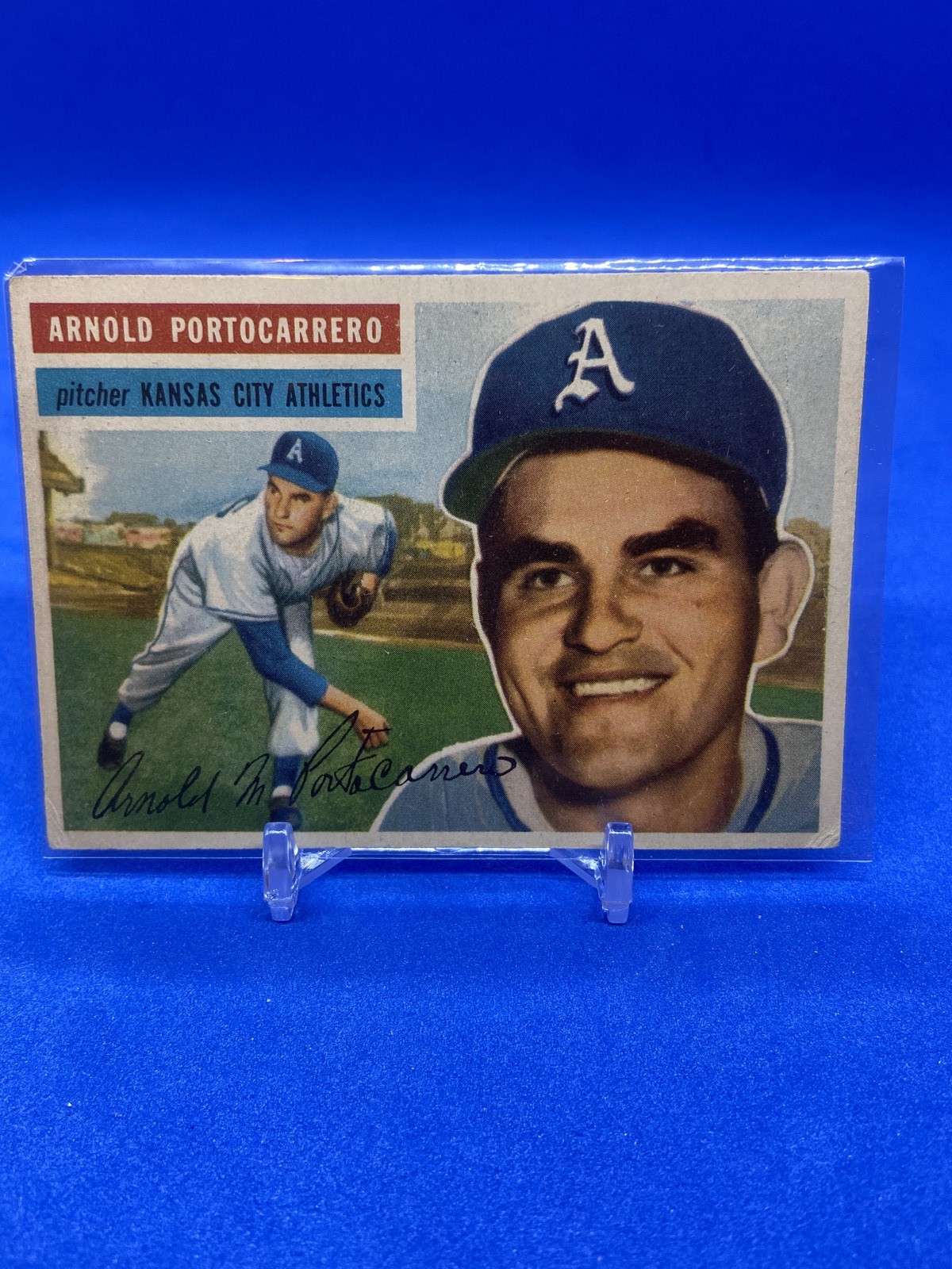 1956 Topps #53 Arnold Portocarrero VG+ Kansas City Athletics White Back (c)