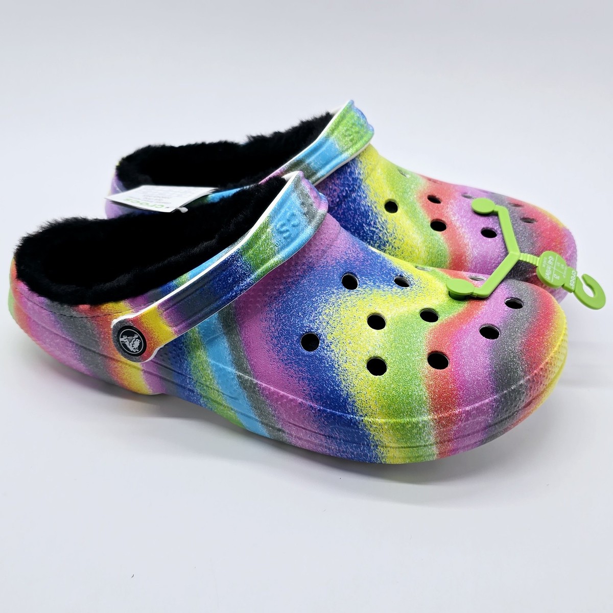 Crocs Classic Lined Spray Dye Men\'s Multi-Color Clogs Size 12 CROCS Classic Unisex Spray Dye Rainbow Comfort Lined Clogs  main image 4