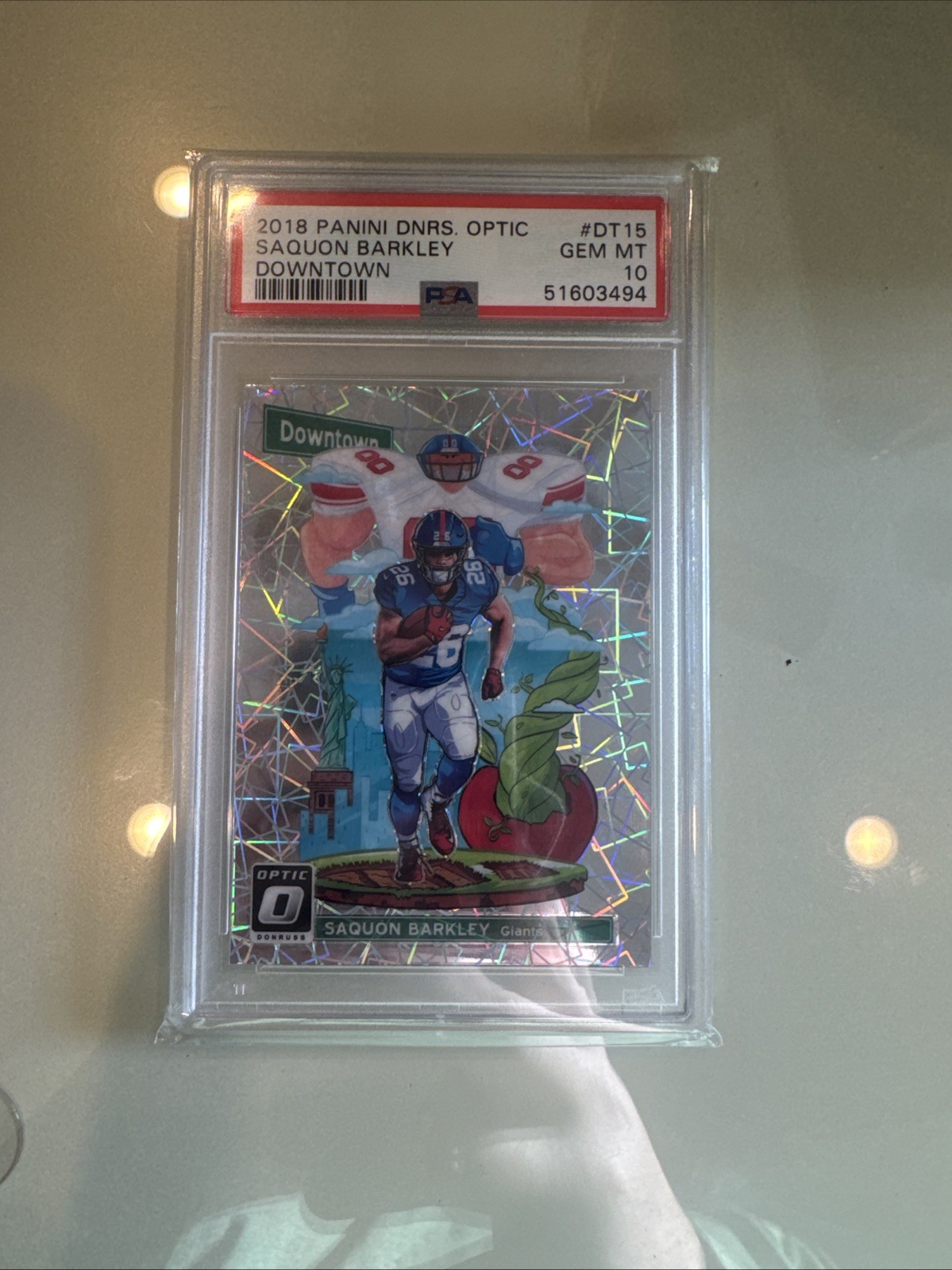 2018 PANINI DONRUSS OPTIC DOWNTOWN #DT15 SAQUON BARKLEY PSA 10