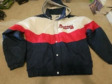 Vintage MLB Apex One Atlanta Braves Baseball Windbreaker Jacket Medium Used