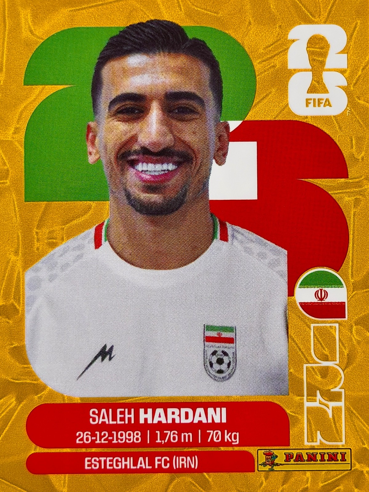 PANINI FIFA WORLD CUP 2026 GOLD CRUMPLE IRAN 100% ORIGINAL ⚽🏆🔥 PICK YOURS